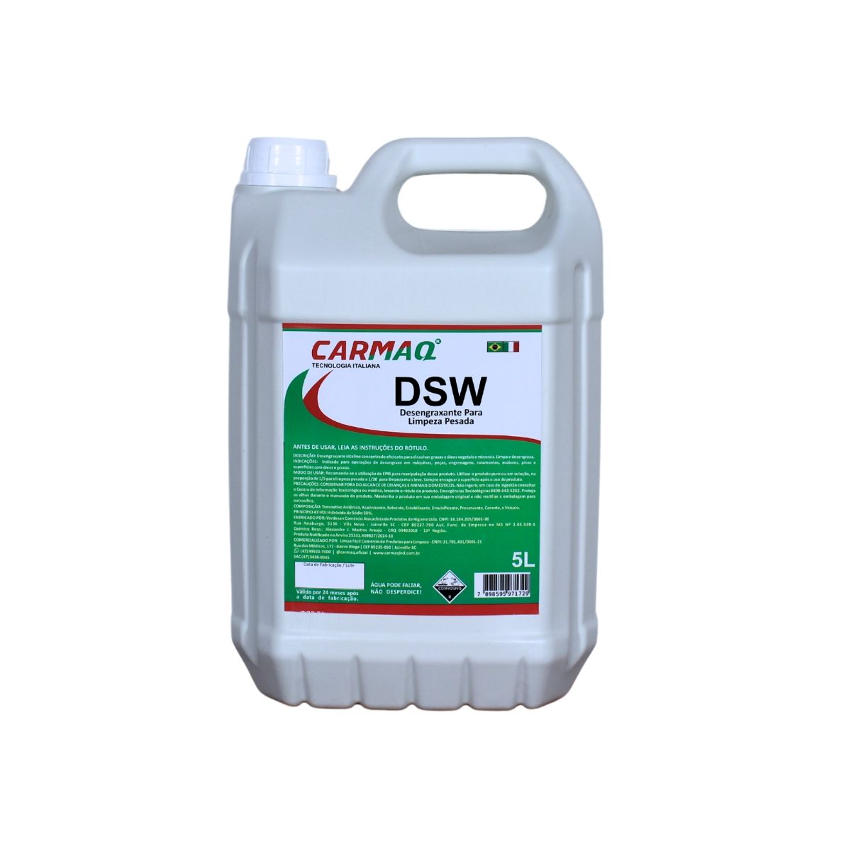 DSW 5L Carmaq – Desengraxante Concentrado de Alta Performance