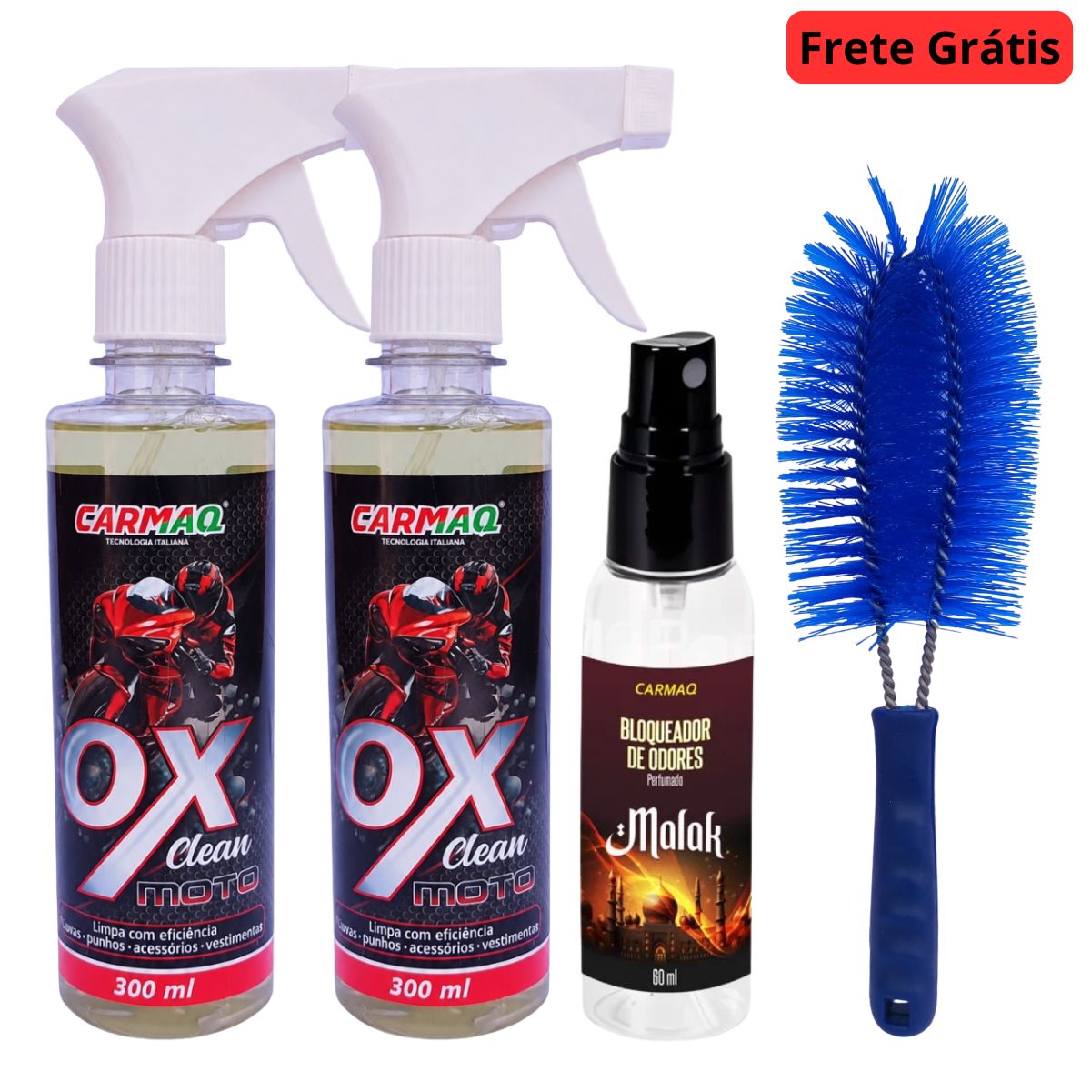 Kit Caminhão 2 Ox Clean + Bloqueador Malak + Escova