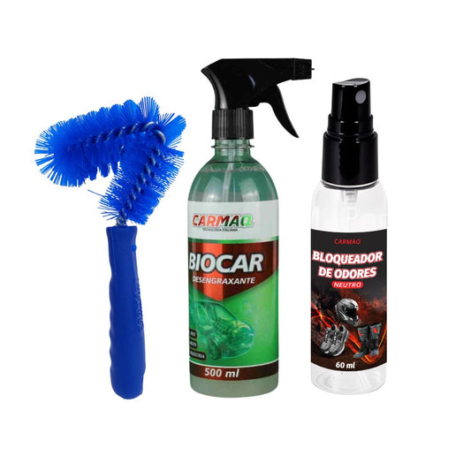 Kit Bike Clean Escova + Biocar + Desodorizador Neutro