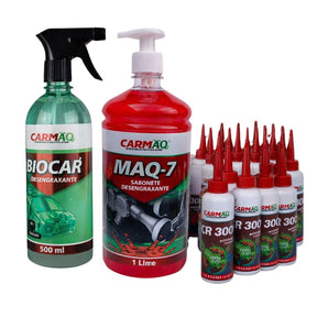 Kit Mecânico Profissional 23 Itens – 20 Lubrificantes CR-300 + Biocar + MAQ-7 + Escova