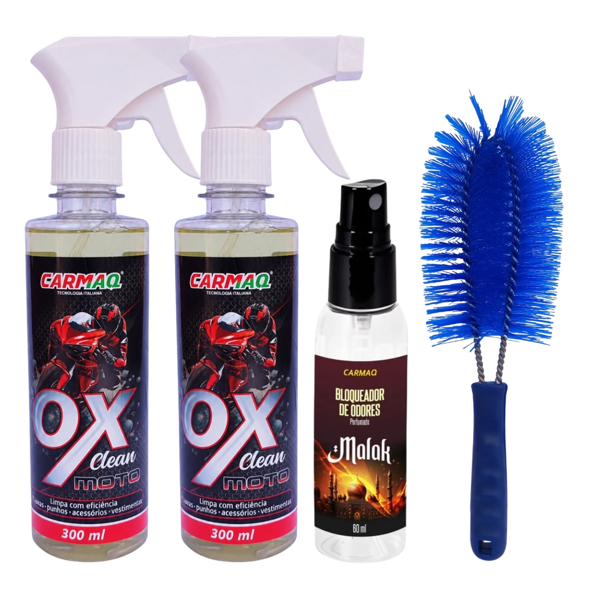 Kit Caminhão 2 Ox Clean + Bloqueador Malak + Escova
